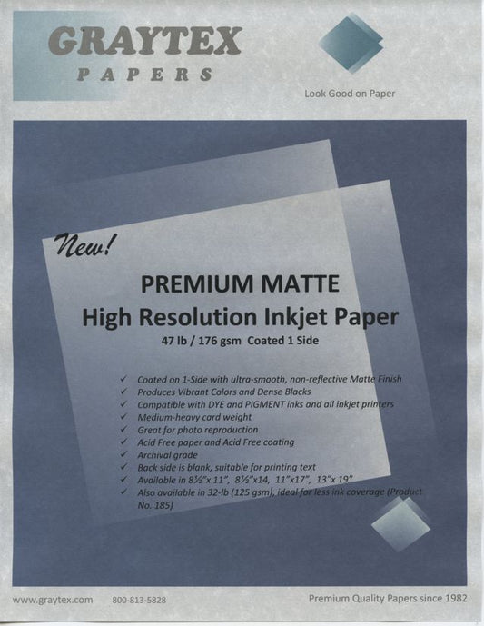 Premium Matte Inkjet 1-sided - 186 - 47lb